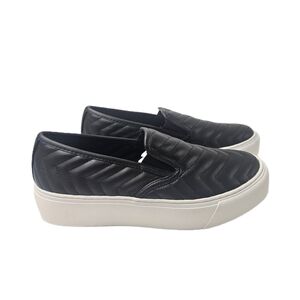 Wild Pair Milann Black Quilted Slip On Platform Sneakers Womens 8